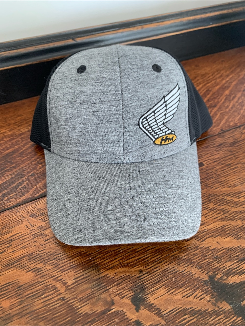 Gray and Black Wing Patch Trucker Cap
